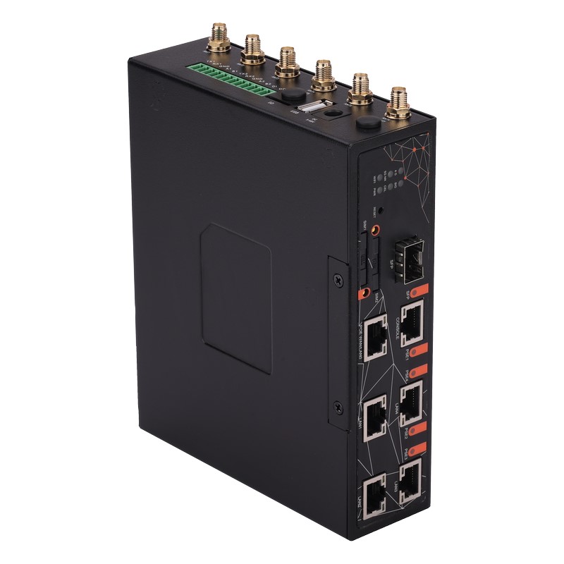 4G/5G industrial router with 5 Ethernet ports and 1SFP optical ports, dual band WIFI+RS232 * 2+RS485 * 2+IDO * 1- DEFT563-ZXFT563
